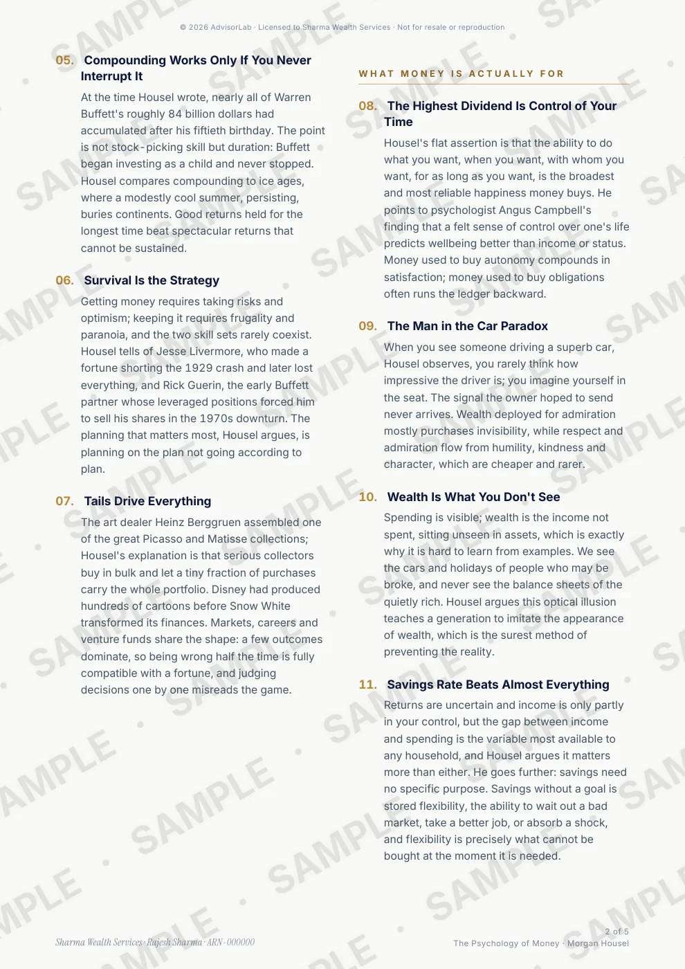 The Psychology of Money, inner page, sample