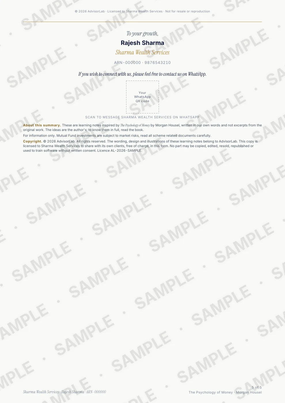 The Psychology of Money, last page, sample